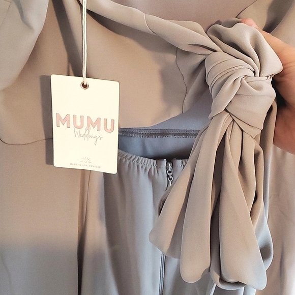 NWT Show Me Your Mumu Lauren Tie maxi dress in dove grey. Size XL - Picture 7 of 7